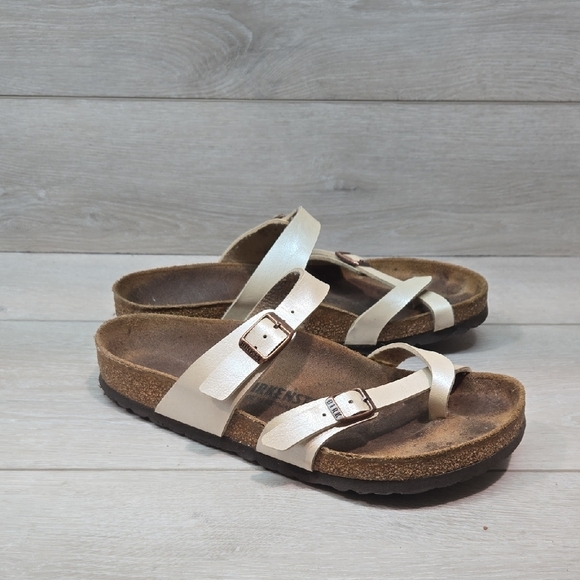 Birkenstock Women Gizeh Leather Loop Toe Sandals Slip On Shoes Sz 39/8 Regular - Picture 1 of 11